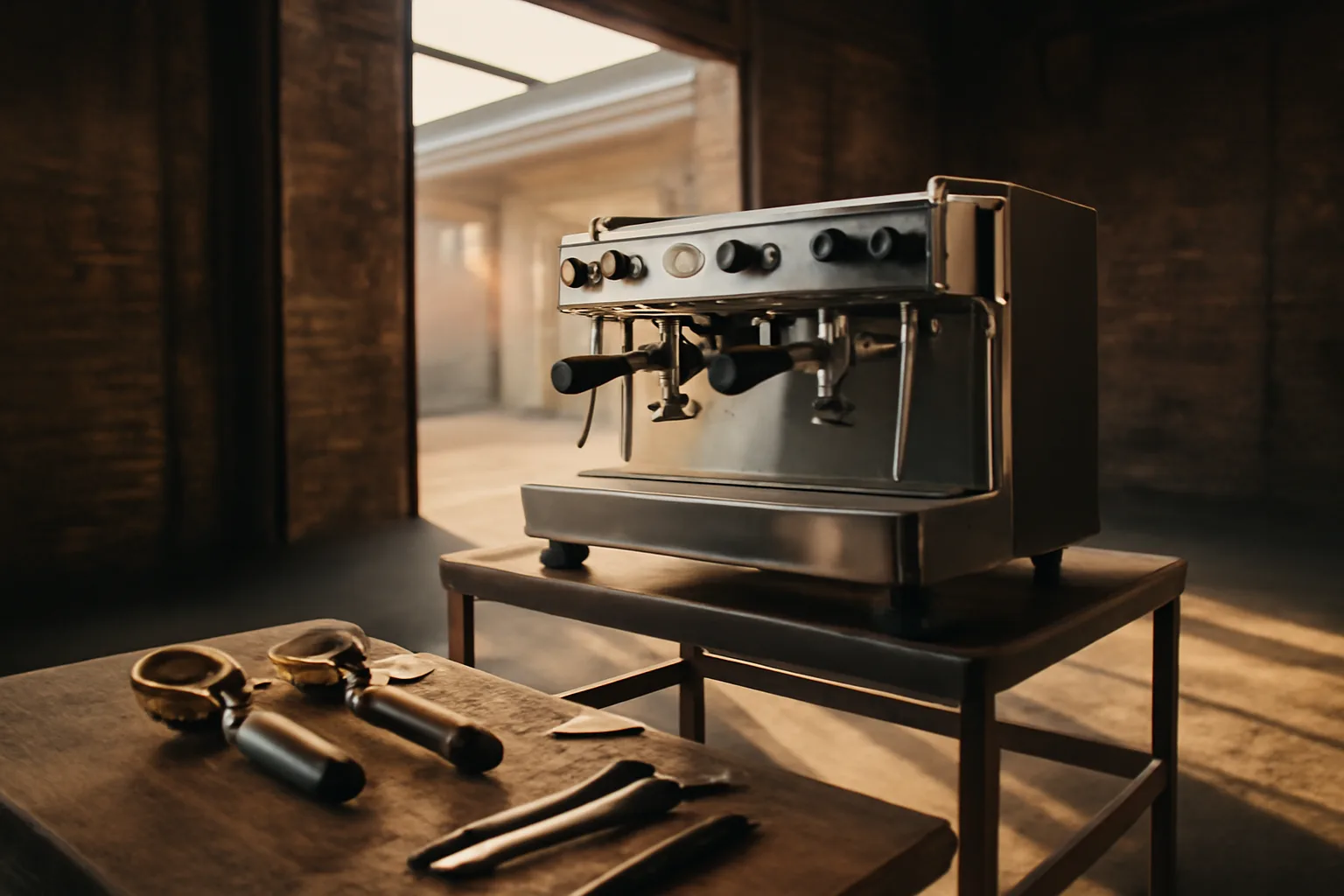 Espresso equipment tech tools beside a machine in Delaware
